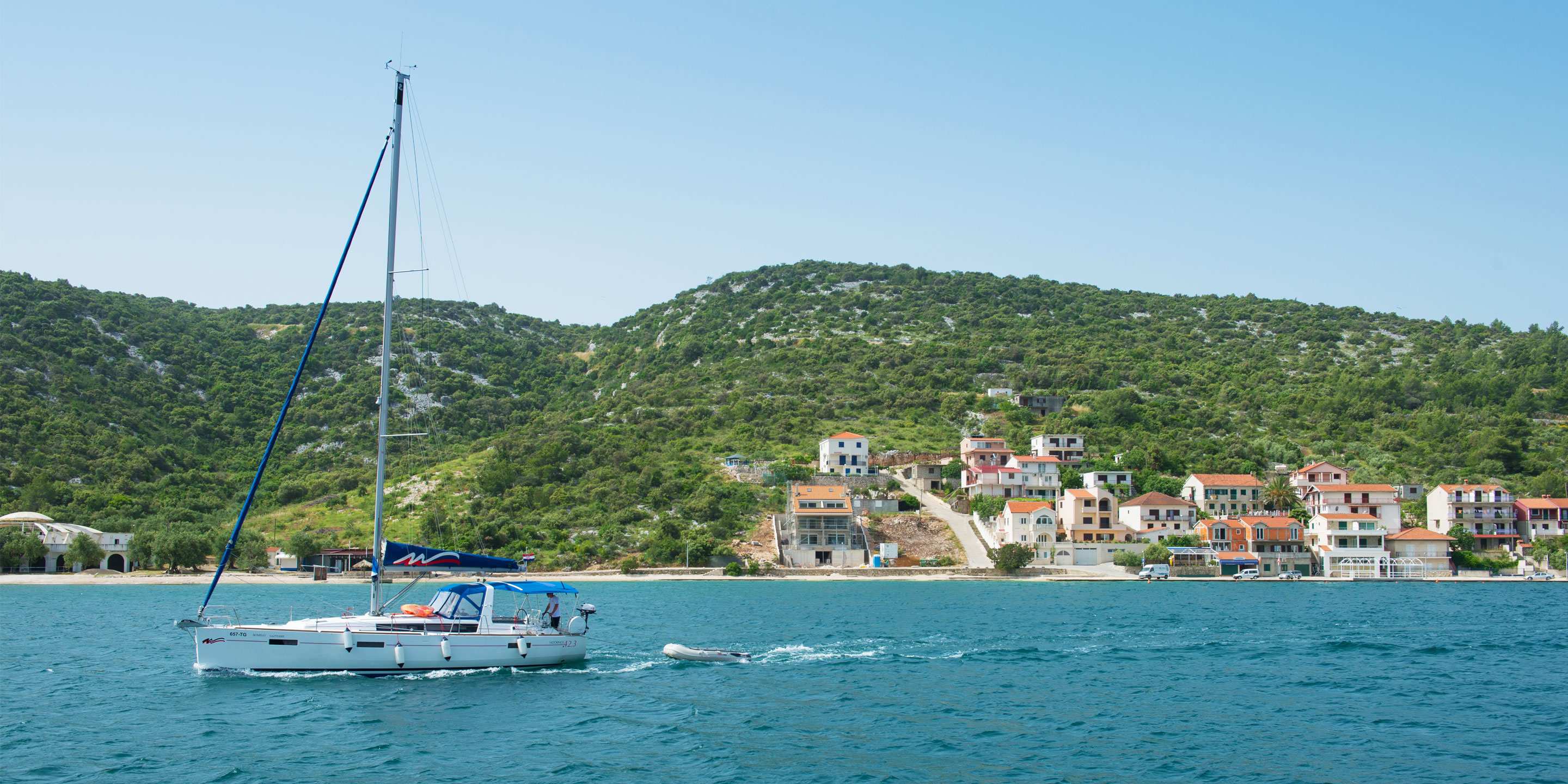 Sailing a monohull in Croatia